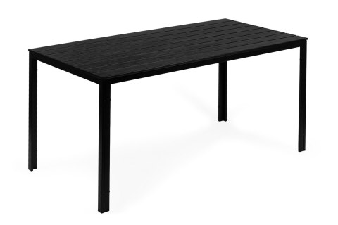 Stół Ogrodowy 6-Osobowy 156x78 Cm Polywood Meble Na Taras Czarny Multigarden