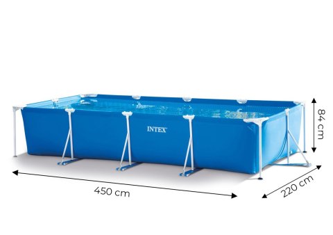 Basen Ogrodowy Stelażowy Duży Prostokątny 4,5x2,2 M Intex 28274