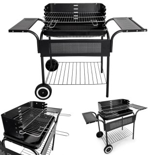 Grill Ogrodowy Metalowe Półki Regulacja Rusztu Koła Multigarden
