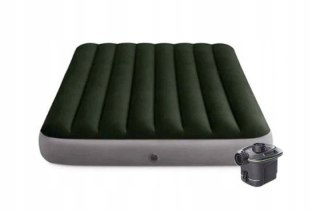 Materac Duży Dmuchany 203x152 Cm Dwuosobowy Elektryczna Pompka Gratis Intex 64779
