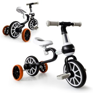 Rower Rowerek Biegowy 4w1 Pedały Kółka Boczne Czarny Ecotoys