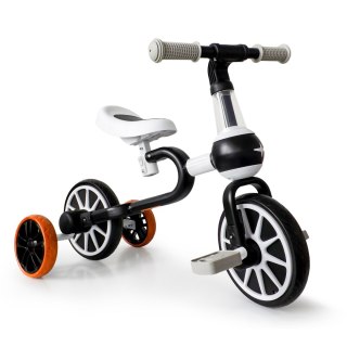 Rower Rowerek Biegowy 4w1 Pedały Kółka Boczne Czarny Ecotoys