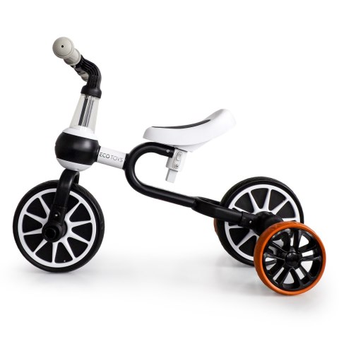 Rower Rowerek Biegowy 4w1 Pedały Kółka Boczne Czarny Ecotoys