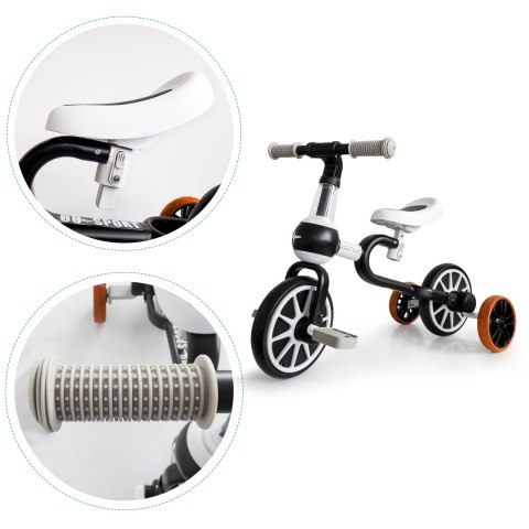 Rower Rowerek Biegowy 4w1 Pedały Kółka Boczne Czarny Ecotoys