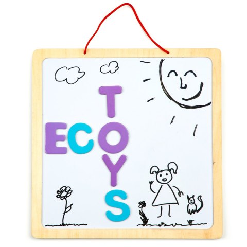 Tablica Edukacyjna 3w1 Magnetyczna Kredowa Literki Ecotoys