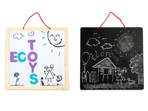 Tablica Edukacyjna 3w1 Magnetyczna Kredowa Literki Ecotoys