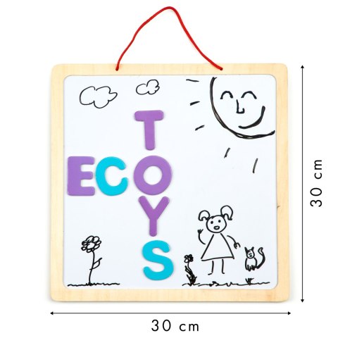 Tablica Edukacyjna 3w1 Magnetyczna Kredowa Literki Ecotoys