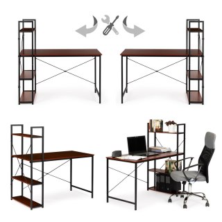 Biurko Komputerowe Drewniane Regał Z Półkami Loft