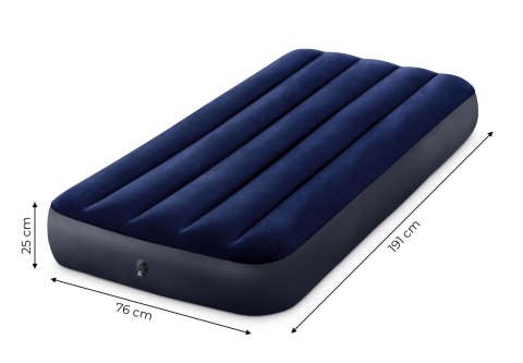 Materac Dmuchany 191x76 Cm Łóżko Do Spania Welurowy Intex 64756
