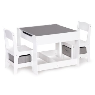 Meble Dla Dzieci Zestaw Drewniany Stół + 2 Krzesła Ecotoys
