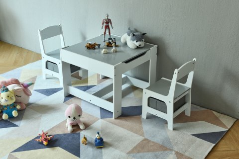 Meble Dla Dzieci Zestaw Drewniany Stół + 2 Krzesła Ecotoys