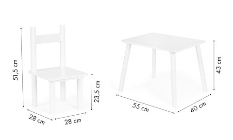 Stół Stolik +2 Krzesła Meble Dla Dzieci Komplet Ecotoys