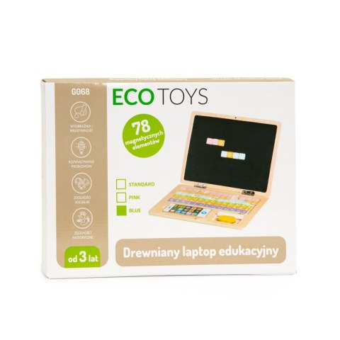 Tablica Edukacyjna Magnetyczna Laptop Litery Cyfry Ecotoys
