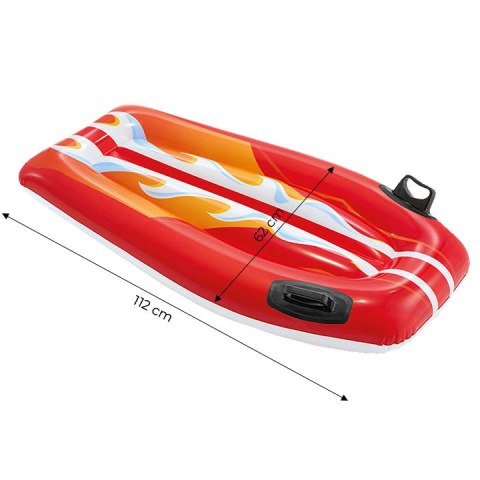 Deska Do Pływania Dmuchana Z Uchwytami Dla Dzieci Czerwona Intex 58165 Red