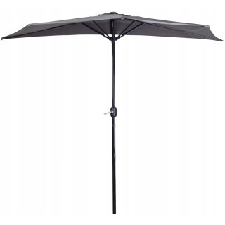 Parasol Ogrodowy Pół-Parasol Ścienny Na Taras 2,7 M Szary Multigarden