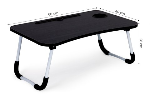 Podstawka Pod Laptopa Stolik Do Łóżka 60x40 Cm Czarna Modernhome