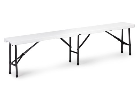 Zestaw Cateringowy Stół Bankietowy 180 Cm 2 Ławki Biały Multigarden