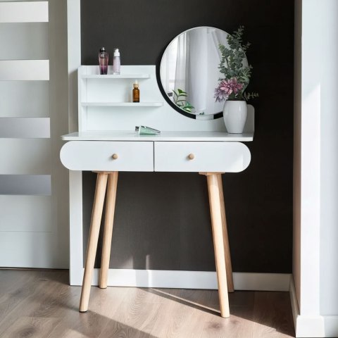 Duża Nowoczesna Toaletka Kosmetyczna Lustro Półki Modernhome
