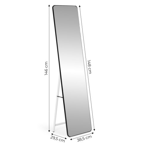 Duże Stojące Lustro Prostokątne Wąska Rama 148 Cm Modernhome