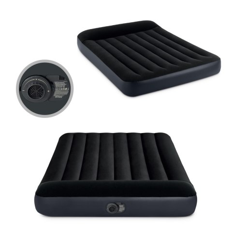 Materac Dmuchany 191x137 Cm Dwuosobowy Z Pompką Łóżko Welur Intex 64148nd