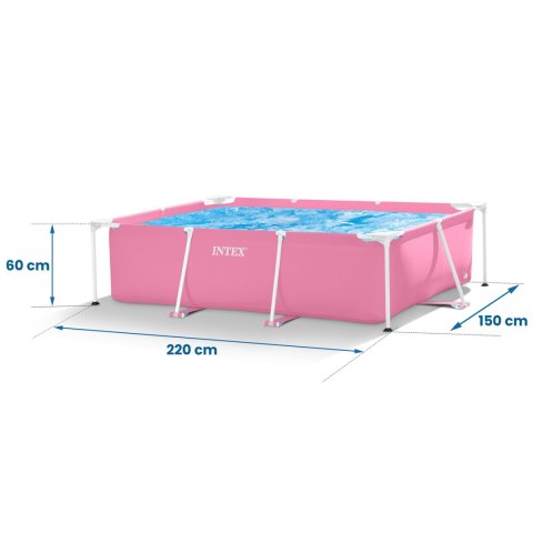 Basen Ogrodowy Stelażowy Duży Prostokątny 220x150 Cm Intex 28266