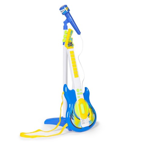 Zestaw Gitara Elektryczna Mikrofon Statyw Dla Dzieci Mp3 - Niebieska