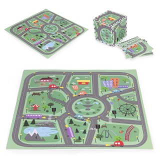 Duża Mata Piankowa Eva Dla Dzieci Miasto 90,5x90,5 Cm 21 El. Ecotoys