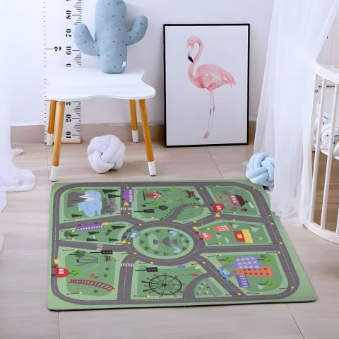 Duża Mata Piankowa Eva Dla Dzieci Miasto 90,5x90,5 Cm 21 El. Ecotoys