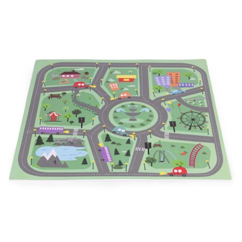 Duża Mata Piankowa Eva Dla Dzieci Miasto 90,5x90,5 Cm 21 El. Ecotoys