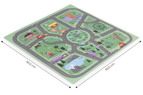Duża Mata Piankowa Eva Dla Dzieci Miasto 90,5x90,5 Cm 21 El. Ecotoys