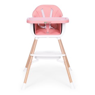Fotelik Krzesełko Do Karmienia Dzieci 2w1 Różowy Ecotoys