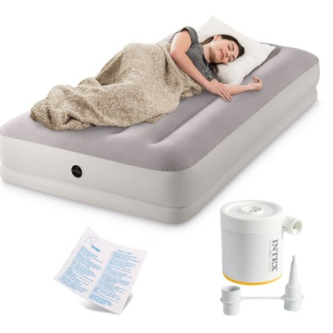 Materac Pompowany Do Spania 191x99x30 Cm Jednosobowy Z Pompką Usb Intex 64177