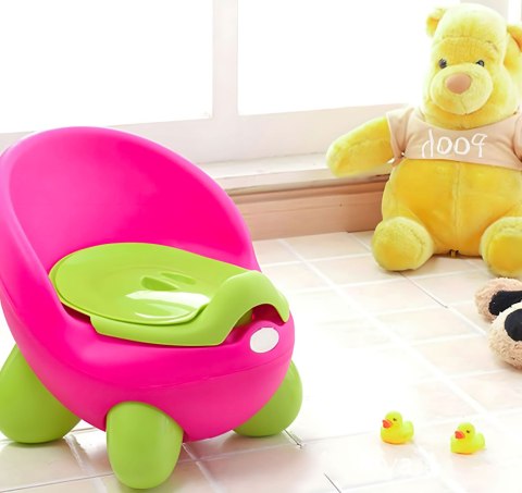 Nocnik Toaleta Sedes Dla Dzieci Wyjmowany Wkład Antypoślizgowe Nóżki Różowo-Zielony Ecotoys