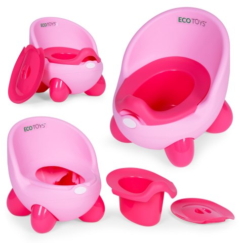 Nocnik Toaleta Sedes Dla Dzieci Wyjmowany Wkład Antypoślizgowe Nóżki Różowy Ecotoys