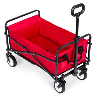 Wózek Plażowy Transportowy Ogrodowy Składany Czerwony 48x90 Cm Multigarden