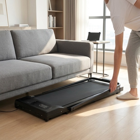 Bieżnia Domowa Z Uchwytem Elektryczna Walking Pad Treningowy Pod Biurko 10 Km/H Modernhome