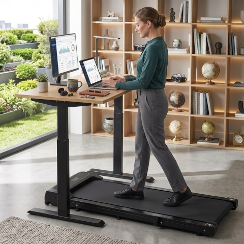 Bieżnia Domowa Z Uchwytem Elektryczna Walking Pad Treningowy Pod Biurko 10 Km/H Modernhome