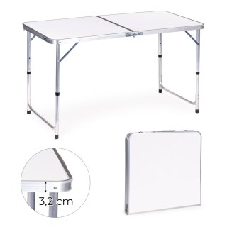Stolik Turystyczny Składany 120x60 Cm Biały Blat Idealny Na Kemping