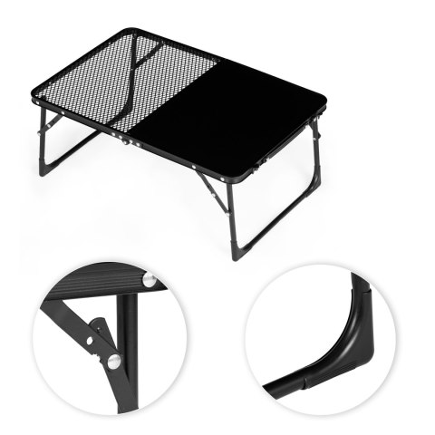 Stolik Turystyczny Składany 60x40 Cm Aluminiowy Czarny