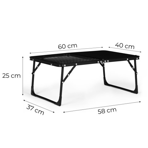 Stolik Turystyczny Składany 60x40 Cm Aluminiowy Czarny