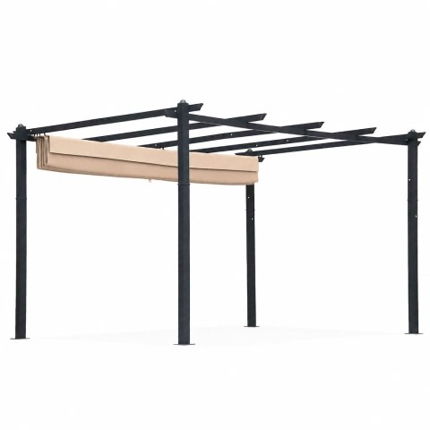 Pergola Ogrodowa Tarasowa 3x4 M Stalowa Altana Zadaszenie Beżowa