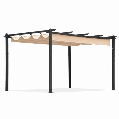 Pergola Ogrodowa Tarasowa 3x4 M Stalowa Altana Zadaszenie Beżowa