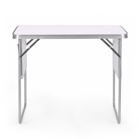 Stolik Turystyczny Składany 120x60 Cm 2 Półki Biały