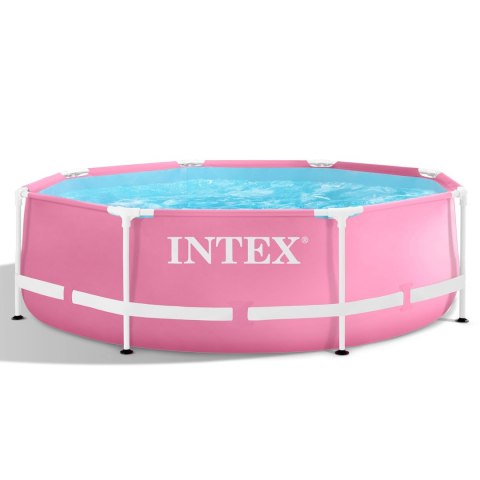 Basen Stelażowy Okrągły Dla Dzieci 244x76 Cm Różowy Intex 28290