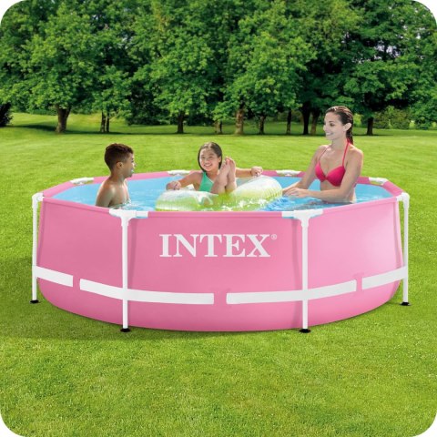Basen Stelażowy Okrągły Dla Dzieci 244x76 Cm Różowy Intex 28290
