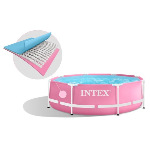 Basen Stelażowy Okrągły Dla Dzieci 244x76 Cm Różowy Intex 28290