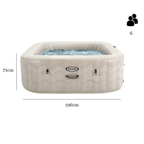 Nadmuchiwane Spa Kwadratowe Basen Z Hydromasażem 6 Os. 196x71 Cm Akcesoria Premium Intex 28472