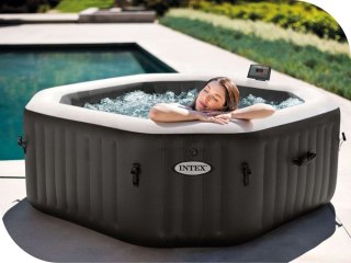 Nadmuchiwane Spa Ośmiokątne Basen Z Hydromasażem 4 Os. 180x71 Cm Akcesoria Premium Intex 28458