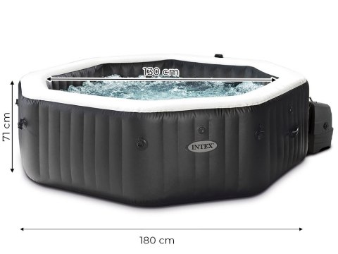 Nadmuchiwane Spa Ośmiokątne Basen Z Hydromasażem 4 Os. 180x71 Cm Akcesoria Premium Intex 28458