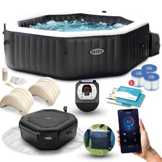 Nadmuchiwane Spa Ośmiokątne Basen Z Hydromasażem 6 Os. 218x71 Cm Akcesoria Premium Intex 28462